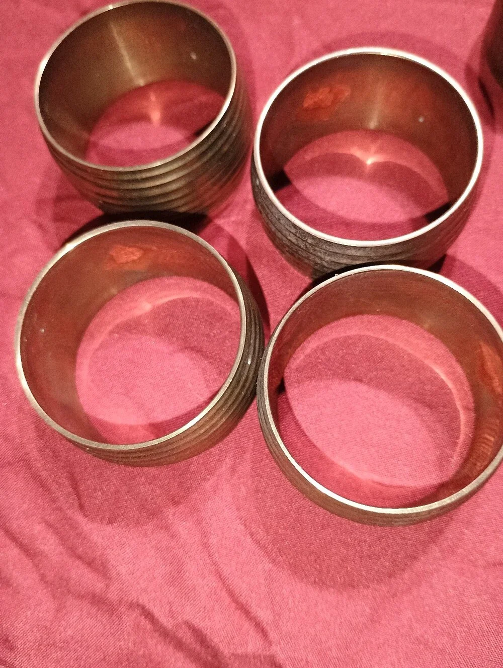 Bundle of Napkin Rings Holders 6 styles 35 total Brass, Metal, Woven